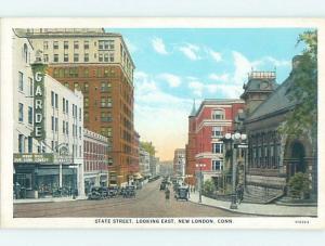 Unused W-Border STREET SCENE New London Connecticut CT W1495