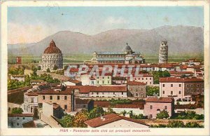 Postcard Old Pisa Panorama della Citta silent principali Monuments