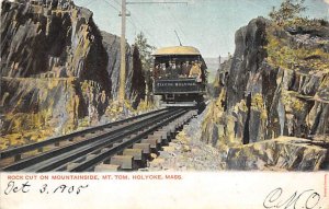 Rock Cut Mountainside, Mt. Tom Holyoke, Mass., USA Massachusetts Train 1905 