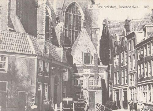 Enge Kersteeg Oudekerksplein in 1895 Repro Old View Dutch Postcard