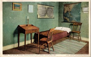 Boys Room Longfellow Portland ME Maine Historical Society Antique Postcard Vtg 