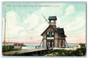 1909 Life Saving Station Santa Rosa Island Pensacola Florida FL Vintage Postcard