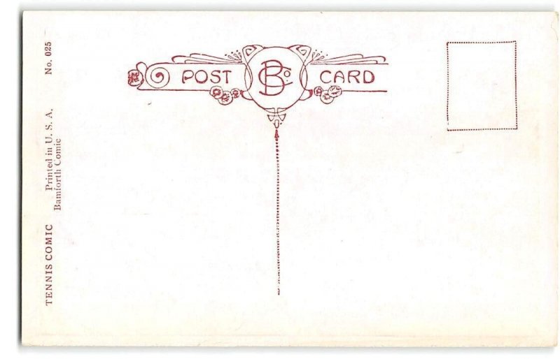 Rolling The Court TENNIS COMIC Risque 1920s Bamforth Antique Postcard