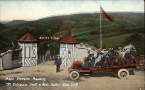 Sulby Glen Isle of Man Max Electric Railway Touring Bus c1910 Vintage Postcard