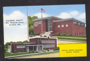 ANNISTON ALABAMA CALHOUN COUNTY LIBRARY HOSPITAL VINTAGE POSTCARD