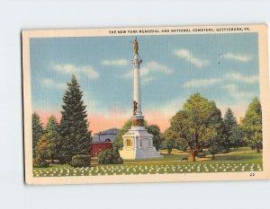 Postcard The New York Memorial And National Cemetery Gettysburg Pennsylvania USA