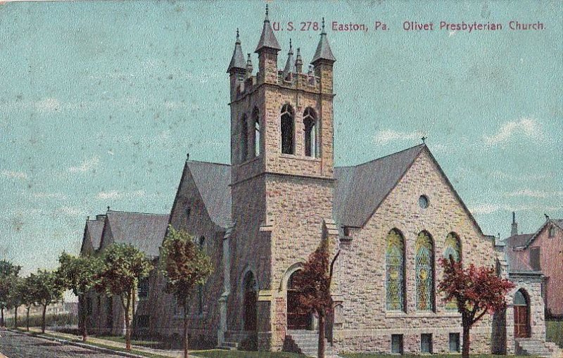 Postcard Olivet Presbyterian Church Easton PA