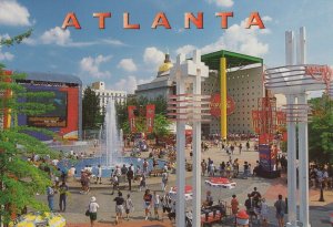 America Postcard - The Fountain in Centennial Olympic Park, Atlanta  RRR241