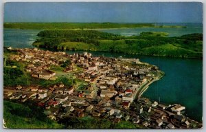 Vtg Kodiak Alaska AK Aerial View of City Postcard