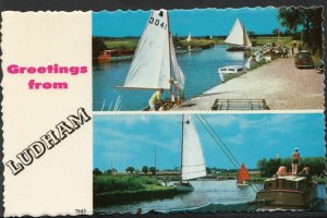 Norfolk Postcard - Greetings From Ludham,  Sailing Boats -  G846