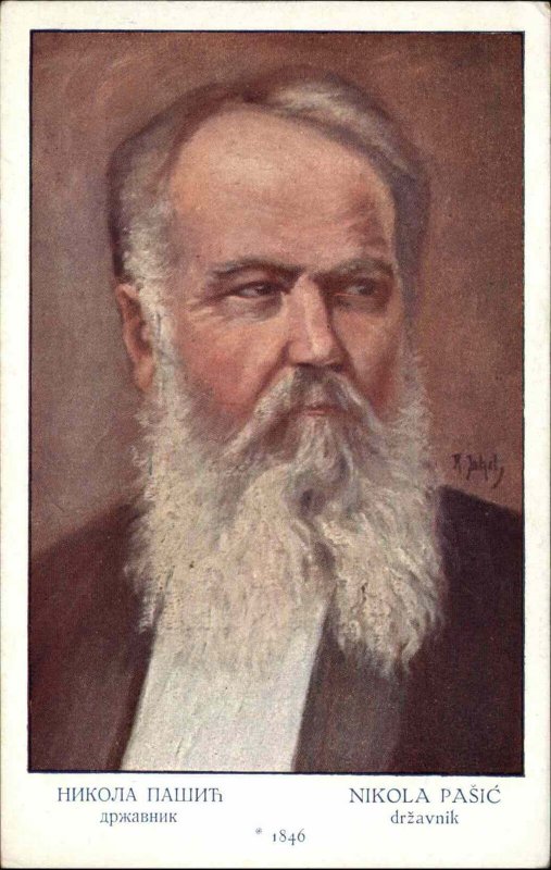 A/S Nikola Pasic Serbian Prime Minister c1910 Vintage Postcard