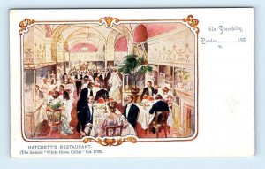 Hatchetts Restaurant White Horse Cellar Artist Geo Haster LONDON UK Postcard