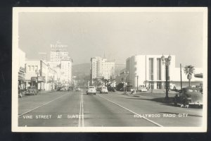 RPPC HOLLYWOOD CALIFORNIA RADIO CITY STREET SCENE CARS REAL PHOTO POSTCARD