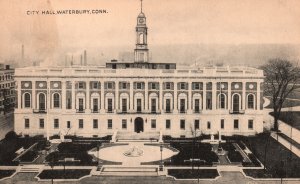 Vintage Postcard City Hall Building Waterbury Connecticut Pub by Collotype Co.