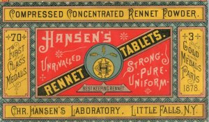 1870s Graphical Folder Hansen's Laboratory Rennet Tablets Butter Coloring F127