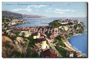 Old Postcard Monaco principality beyond general view