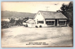 Battleboro Vermont VT Postcard Maple Farms Dairy Bar Exterior Roadside c1920's