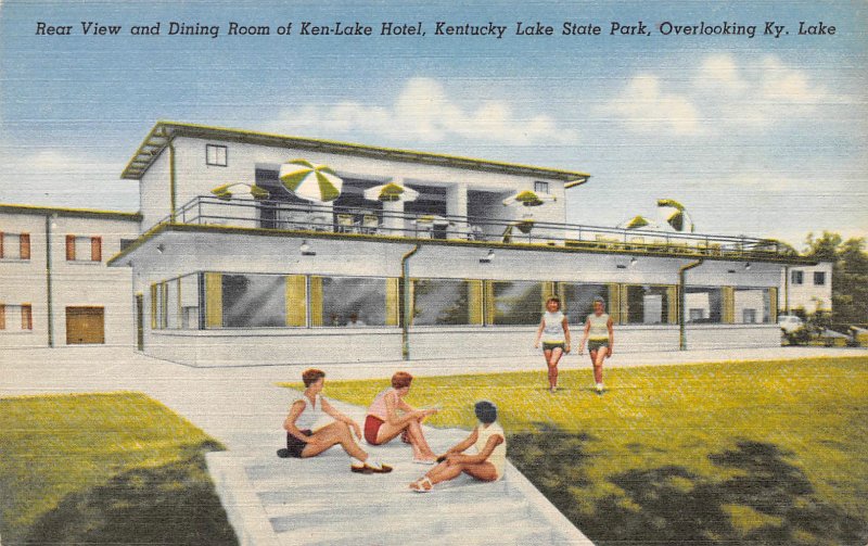 Ken-Lake Hotel Dining Room Kentucky Lake State Park linen postcard