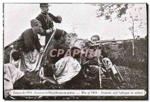 Old Postcard Army Zouaves and action gun