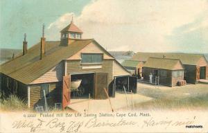 1908 Cape Cod Massachusetts Peaked Hill Bar Saving Station Rotograph 8962