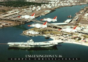 Vintage Postcard USS Lexington Cv-16 Floating Aircraft Museum Corpus Christi TX