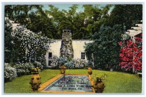 1949 Memory Gardens Thomas Edison Winter Home Fort Myers Florida Posted Postcard