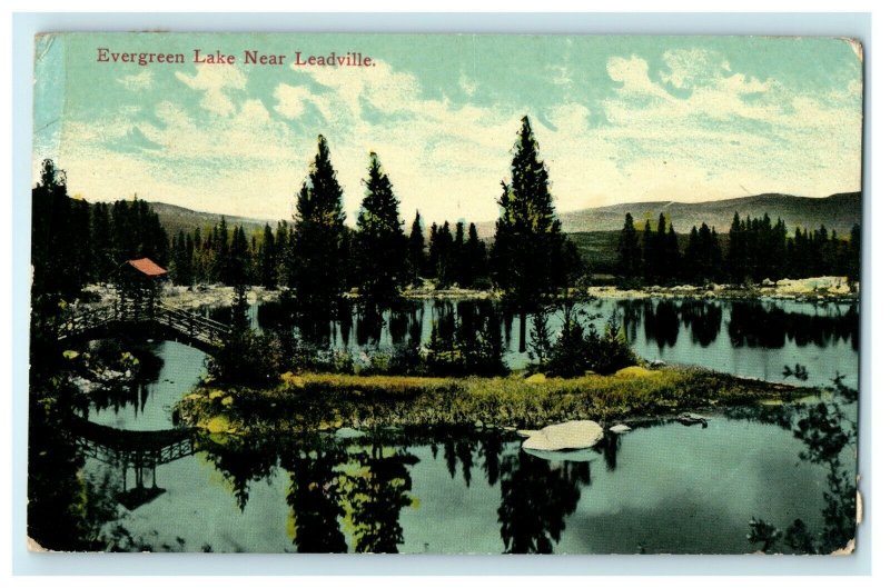 1915 Evergreen Lake Near Leadville Evergreen Colorado CO Antique Postcard