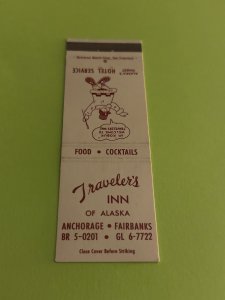 Vintage Matchbook Cover Traveler's Inn of Alaska Anchorage Fairbanks MB186