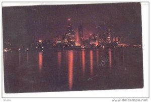 Night Skyline view of Detroit, Michigan, PU-1952