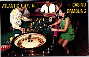 Roulette Wheel Casino Gambling Atlantic City NJ Vintage Postcard H09