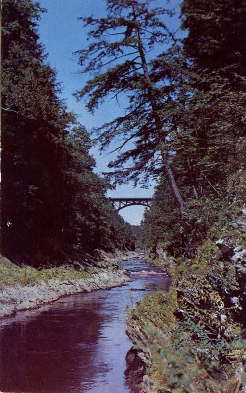 VT - Dewey's Mills. Ottauquechee River Gorge and Bridge 