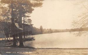 North Sutton New Hampshire~Keyser Lake~Large Pines on Shore~1919 RPPC