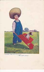 Boy with Dog in Wheelbarrow Me and Jack Ullman 1908