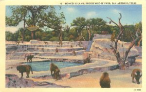 Monkey Island Breckenridge Park Zoo San AntonioTX Linen Unused