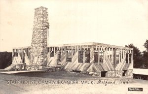 Milford Indiana Camp Alexander Mack Staff House Real Photo Postcard AA58977