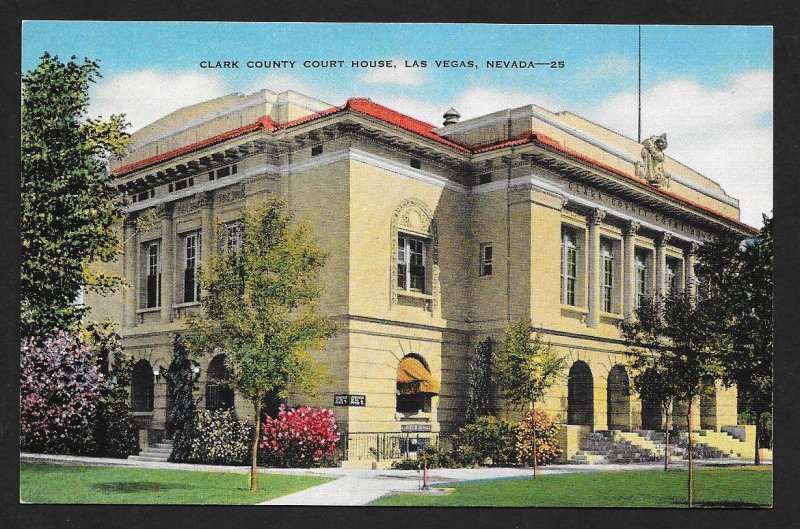 Clark County Court House Street View Las Vegas Nevada Unused c1940s