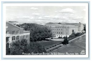 1931 Physical Education Bldgs W.S.C. Campus Pullman WA RPPC Photo Postcard 