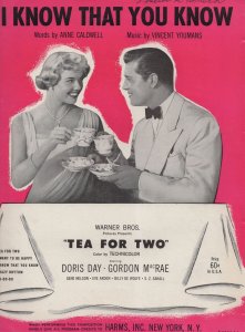 I Know That You Know Doris Day Tea For Two Film Sheet Music