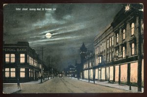 h2422 - ST. THOMAS Ontario Postcard 1908 Talbot Street. Stores Bank