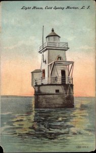 Cold Spring Harbor Long Island New York NY Lighthouse c1910 Vintage Postcard