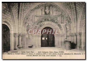 Postcard Old Church St. Ours Loches Formerly Notre Dame Collegiate Martex and...