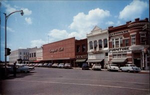 Fayetteville Arkansas AR Classic 1960s Cars Ozarks Street Scene Vintage Postcard