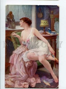 3134712 NUDE Woman w/ Chinese Figure by SCALBERT vintage SALON