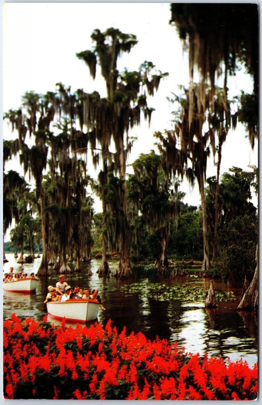 VINTAGE POSTCARD TOURIST SIGHTSEEING BOATS AT CYPRESS GARDENS FLORIDA 1970s