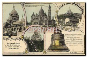 Old Postcard Paris Sacre Coeur in Montmartre I send you this memory Bell