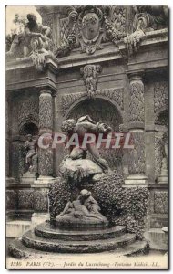 Old Postcard Paris VI Luxembourg Gardens Medici Fountain