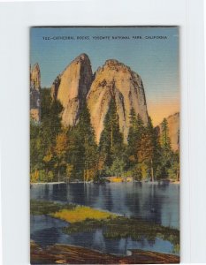 Postcard Cathedral Rocks Yosemite National Park California USA