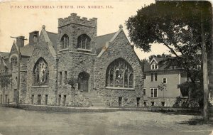 c1909 Postcard, Morris IL First Presbyterian Church, Grundy County, Posted