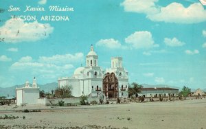 Vintage Postcard 1968 San Xavier Mission South Of Tucson Arizona Petley Studios