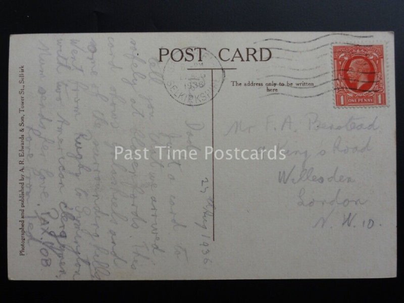 Scotland: Galashiels from LADHOPE GOLF COURSE c1936 by A.R.Edwards